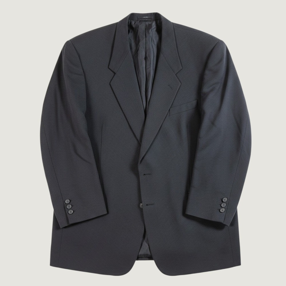 Giorgio Armani Suit Jacket Mens 48 Le Collezioni Pinstripe Italian Dark Navy